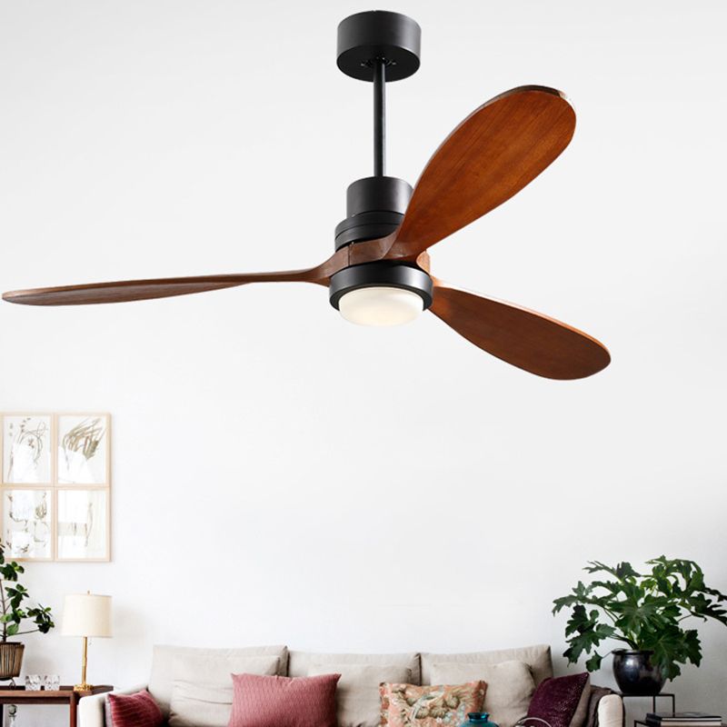 Modern Metal Ceiling Fan Light Fixture Wooden LED Ceiling Lamp for Bedroom