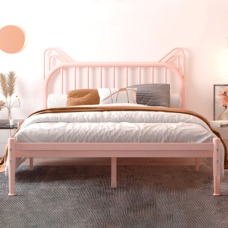 Contemporary Metal Full-Size Kids Bed Open-Frame Low Standard Bed