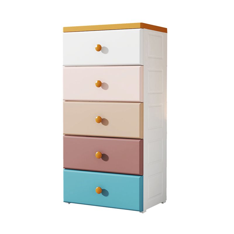 Modern Nursery Dresser Chest Plastic Kids Nightstand with 3/4/5/6/7 Drawers