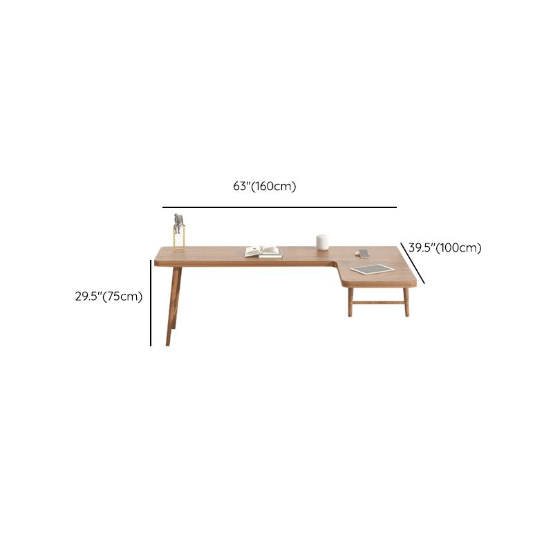 Industrial Pine Wood Office Desk L-Shape Writing Desk for Bedroom