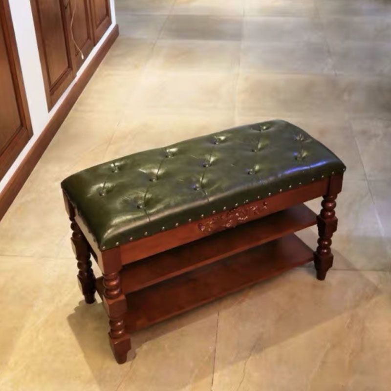 11.7-inch W Traditional Seating Bench Solid Wood Entryway Bench with Upholstered