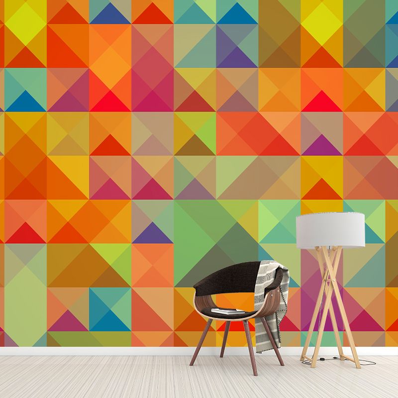 Illustration Mural Moisture Resistant Contemporary Illustration Geometric Wall Mural