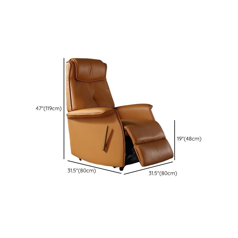 Genuine Leather Standard Recliner Swivel Base Recliner Chair With Legs