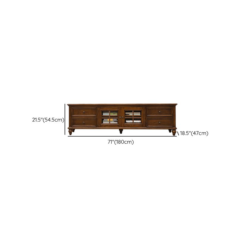 Contemporary Ash TV Console Cable Management Media Console with Doors