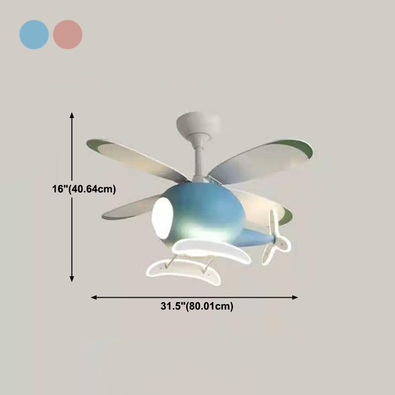 Kids Style Ceiling Fan Lighting Metal 4 Light Ceiling Fan Lamp for Restaurant