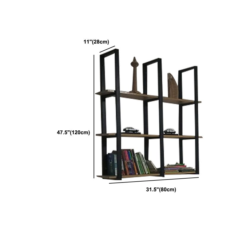 Industrial Style Wood Floating Bookshelf Wall Mounted Bookcase