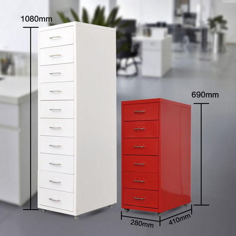 Traditional Cabinet Metal Vertical File with Drawers and Pedestal Cabinet