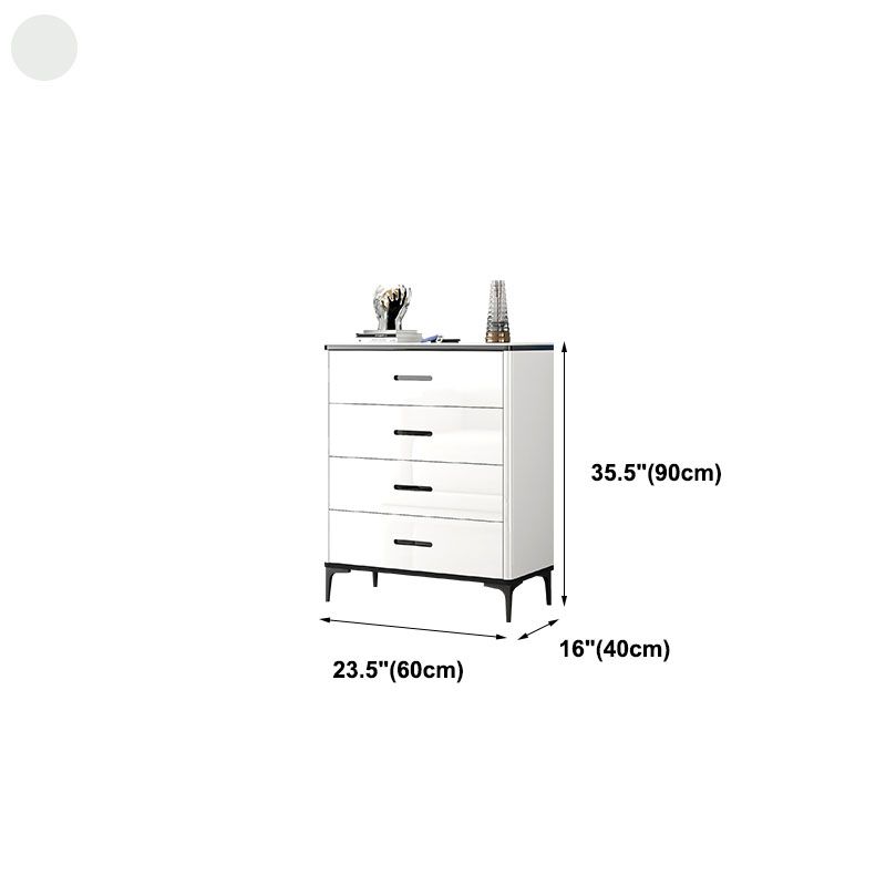 Contemporary Engineer Wood Dresser White Bedroom Storage Chest with Drawer