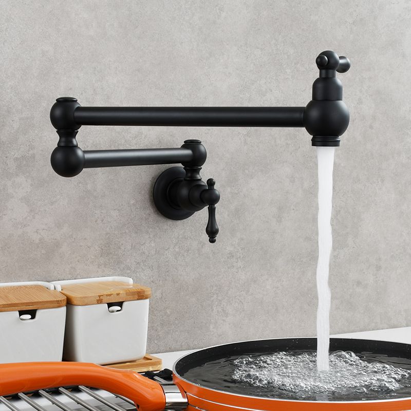 Modern Double Handles One Handle Wall Mounted Pot Filler Low Arc Profile Filler