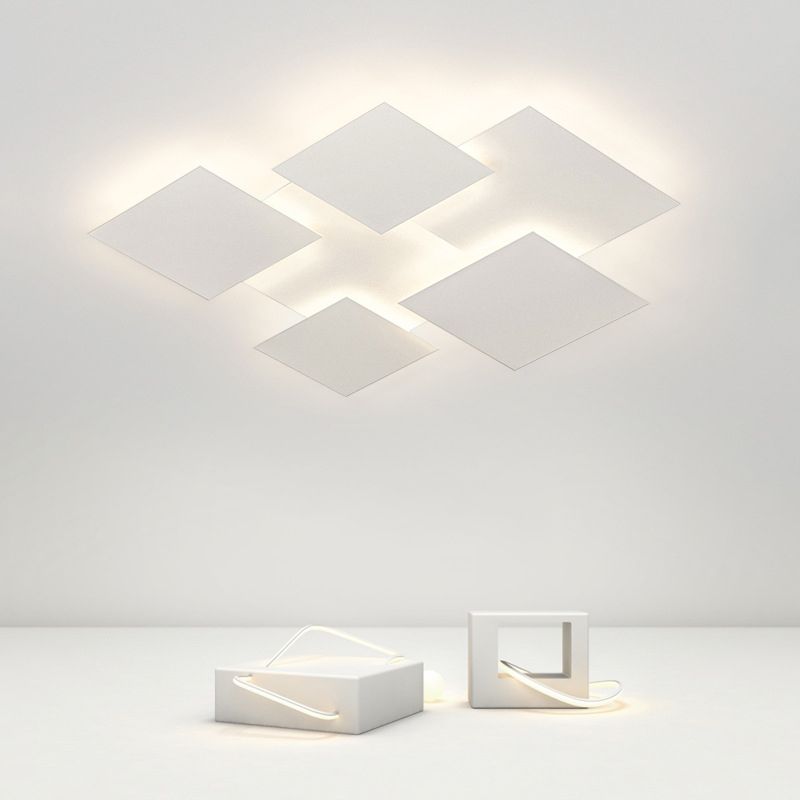 Geometric Acrylic LED Flush Mount Matte White Cluster Ceiling Flush Lighting