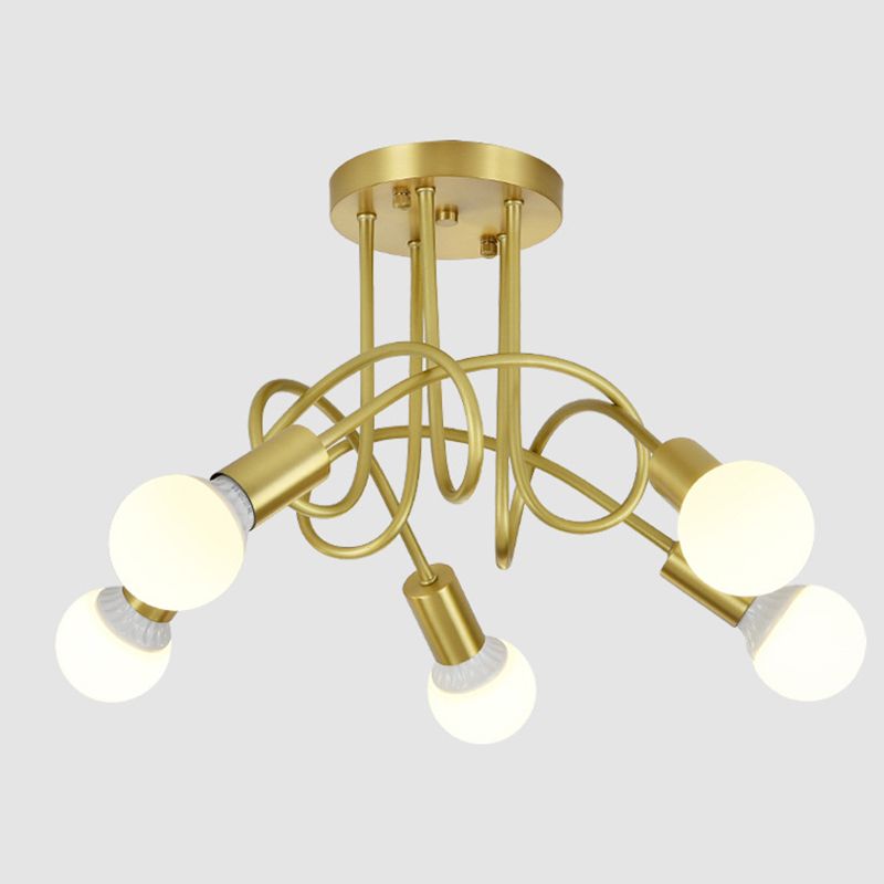 Modern Starburst Flush Mount Lighting Metal Multiple-Light Ceiling Lighting