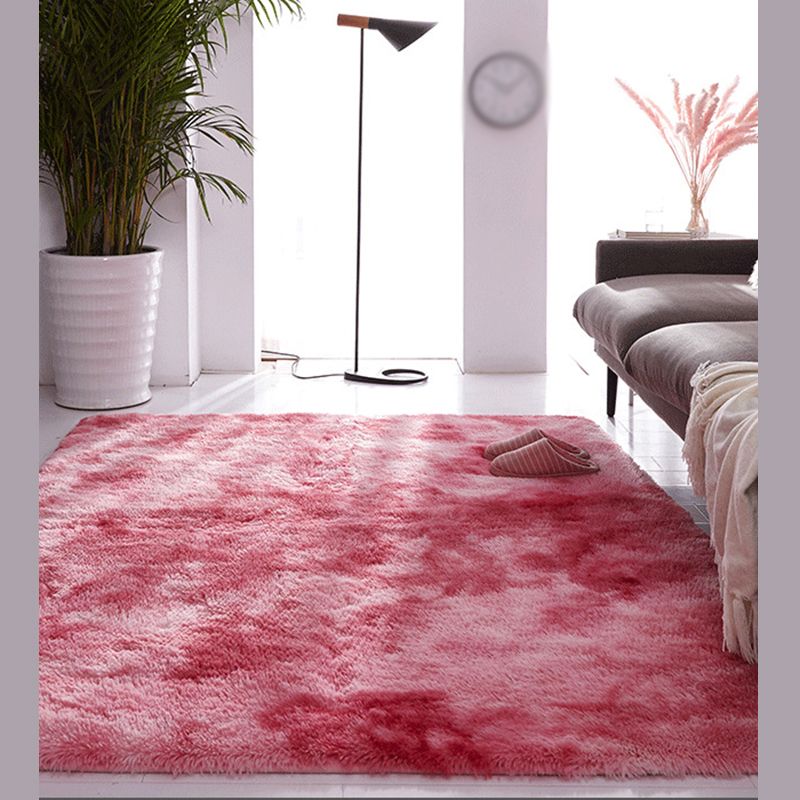 Trendy Plain Shag Rug Polyester Area Carpet Stain Resistant Indoor Rug for Home Decoration