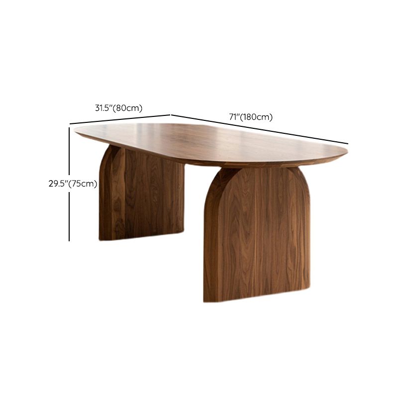 Modern Style Wooden Office Desk Oval Shape Conference Table with 2 Legs for Office