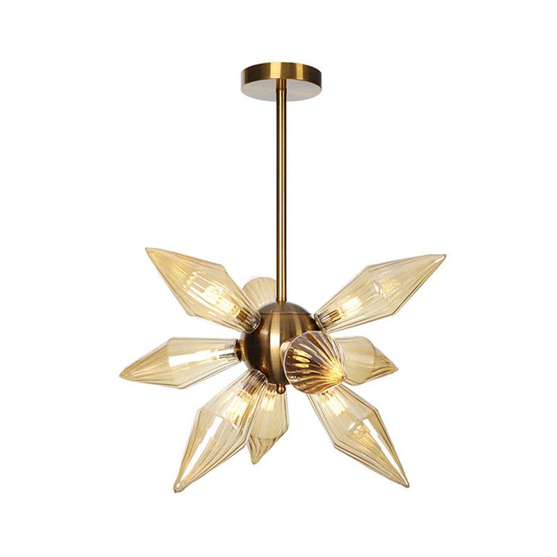 Sputnik Living Room Hanging Fixture Factory Clear/Amber Glass 9/12/15 Bulbs Brass/Copper Chandelier Lighting Fixture