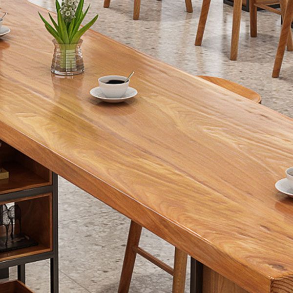 Industrial Solid Wood Bar Table Rectangle Bar-Height Bar Dining Table