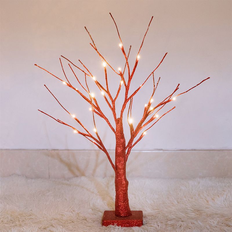 Iluminación de la mesa nocturna del árbol rojo