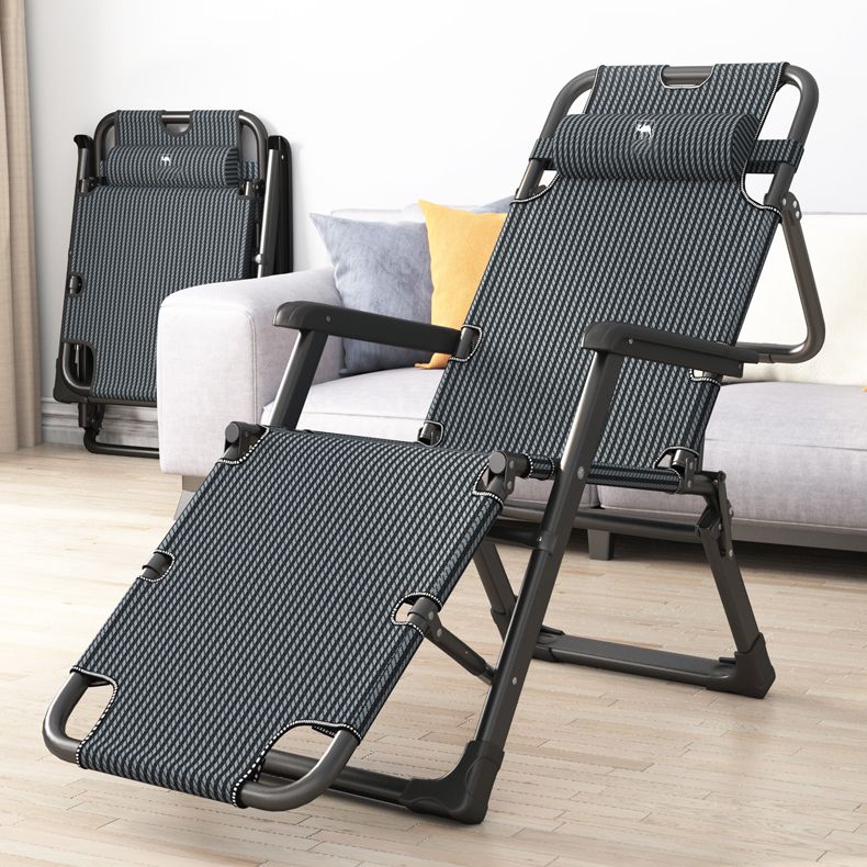 Contemporary Metal Base Recliner Chair with Arms and Independent Foot Movement