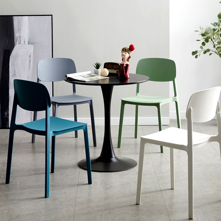 Plastic Contemporary Armless Chair Kitchen Dining Room Open Back Chair