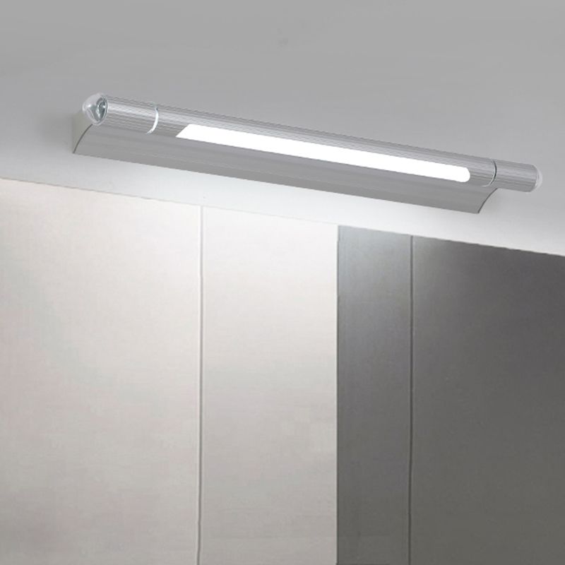 Lámpara de montaje de pared de aluminio plateado apliques de luz de pared de tocador contemporáneo para el baño