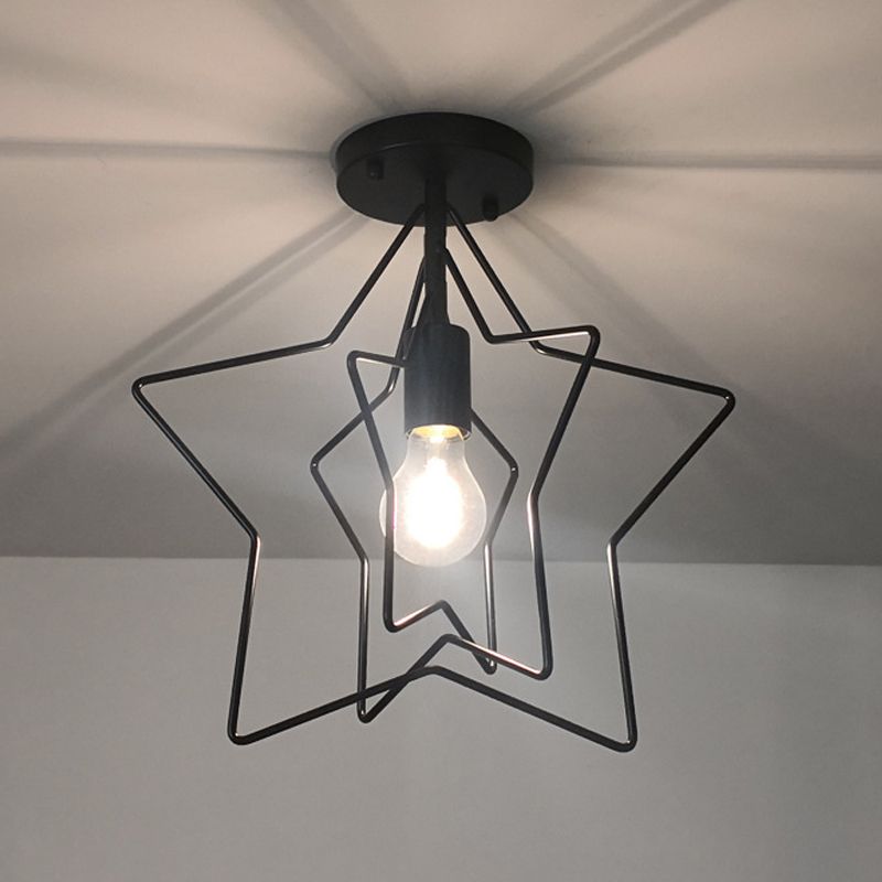 Star Shape Ceiling Light Metal Ceiling Mount Light for Living Room