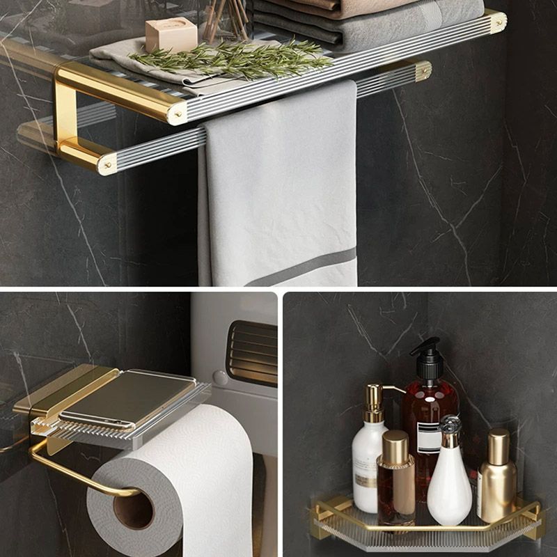 Modern Bathroom Accessory Set Bath Shelf Gold Towel Bar Bath Hardware Set