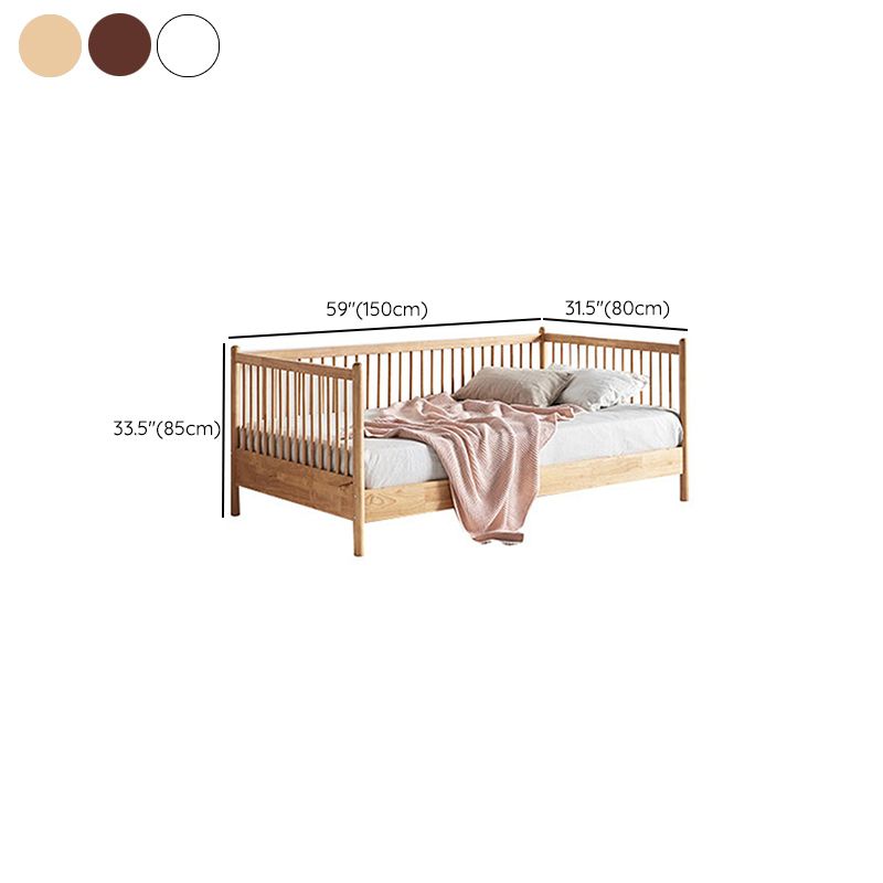 Farmhouse Solid Wood Nursery Crib with Guardrail 33.46" High