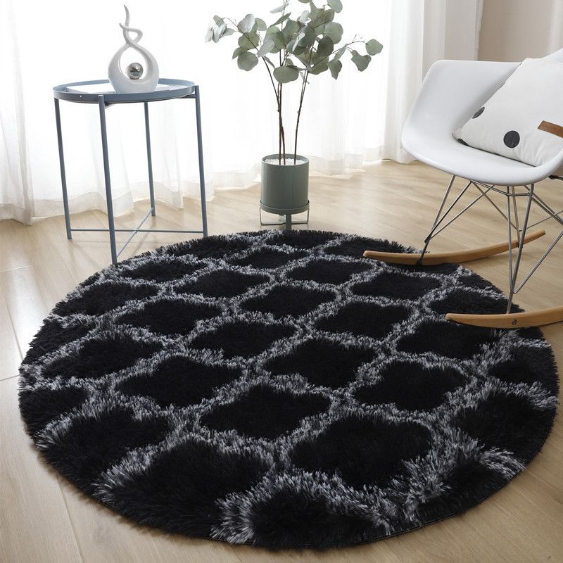 NOUVELLON TRELLIS PRIMT POLYSER POLYESTER ROUND ROND INDOOR RAP Tapis de support sans glissement pour le salon