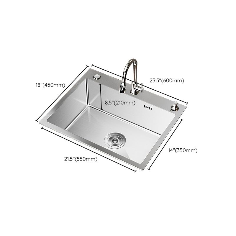 Stainless Steel Drop-In Kitchen Sink Single Bowl Sink with 3 Holes