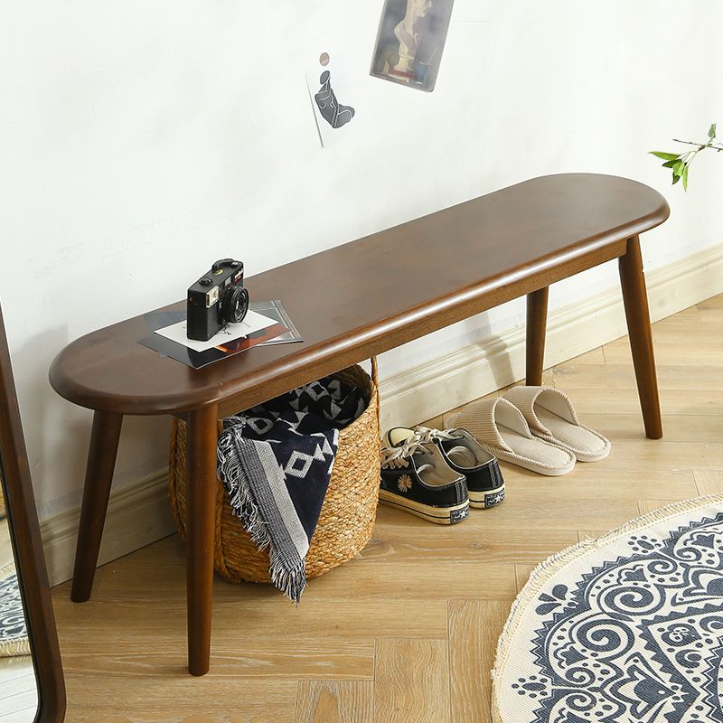 Contemporary Solid Wood Bedroom Bench 15.7" Height Seating Bench with Legs