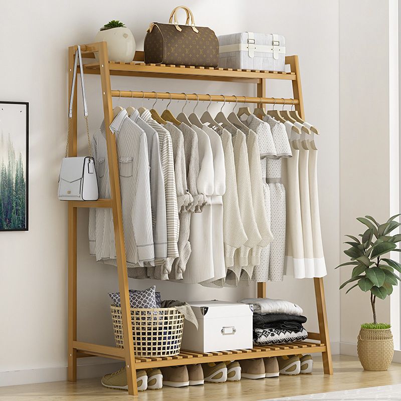 Modern Coat Rack Wooden Storage Shelf Coat Hanger Entryway Kit