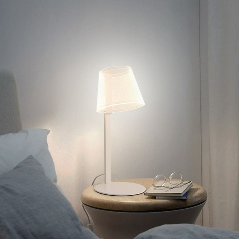 Tapered Shade Table Lamp Macaron Acrylic Kids Bedroom LED Nightstand Lighting Ideas