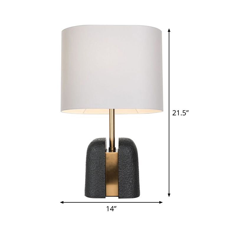 Modernist 1 Glühbirnen Nachttisch Lampe Schwarz längliches Lesebuch Licht mit Stoffton