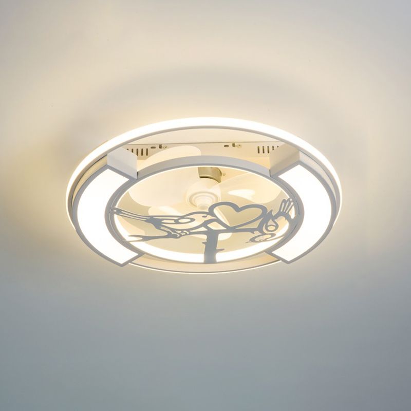 Modern Ceiling Fan Lamp Nordic Acrylic Bedroom Living Room Semi Flush Mount Ceiling Light