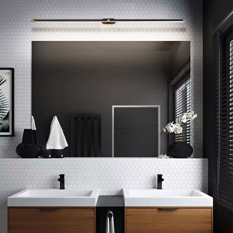 Contemporary Black Single Bathroom Vanity Light Single LED Metal Bath Bar