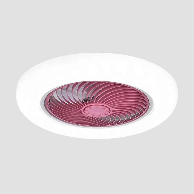 Acrylic Circular Hanging Fan Lamp Modernity 20.5" Wide LED Semi Flush Mount Light, 7 Blades