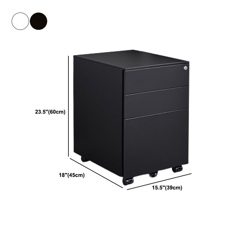 Modern Office Metal File Cabinet 3 Drawers Vertical Cabinet with Lock and Storage