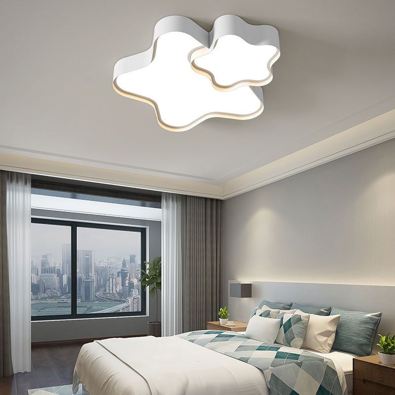 Geometric Shape Flush Light Modern Style Metal 2 Light Flush Mount for Bedroom