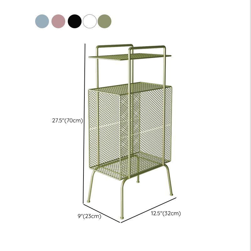 Open Storage Bed Nightstand Metal Bedside Cabinet for Bedroom