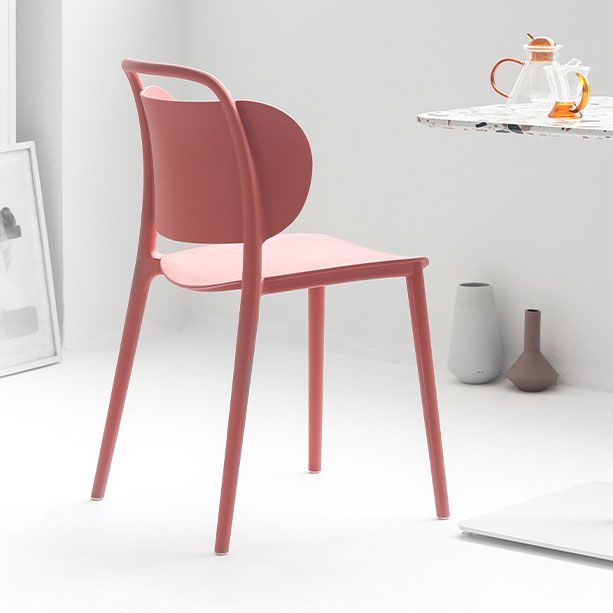 Contemporary Style Plastic Chair Dining Armless Open Back Chairs for Kitchen