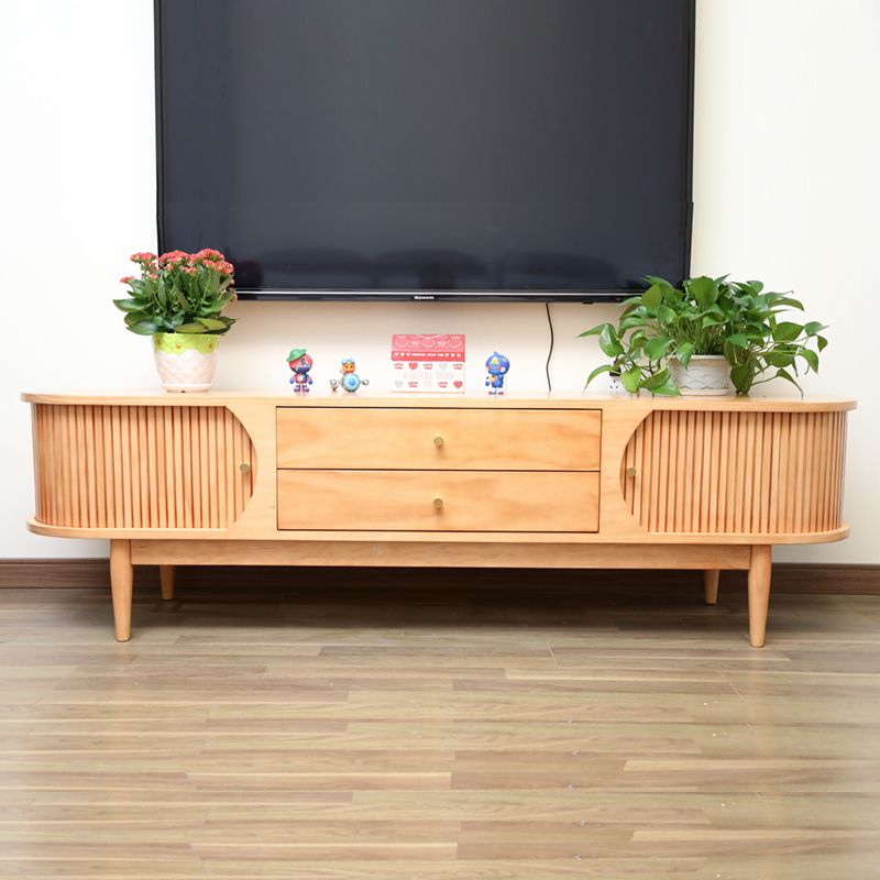 Solid Wood TV Media Console Traditional Media Console TV Stand with Drawers