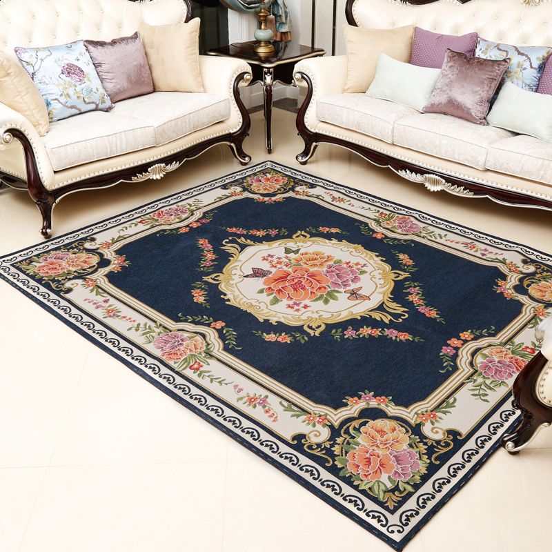 Retro Floral imprimé tapis multicolore Luxury Area Synthetics Synthetics Animal Animal Care Easy Care Tapis pour le salon