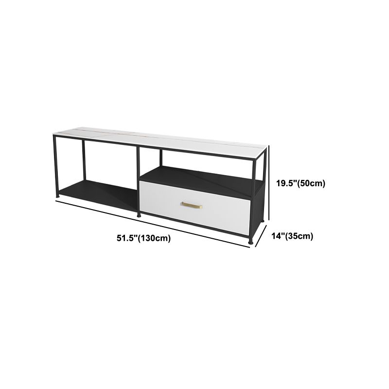 Stone and Metal TV Stand Console Contemporary TV Media Stand