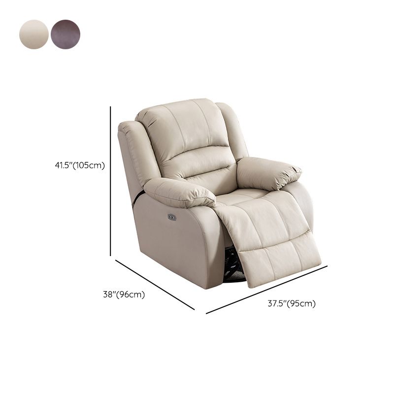 Contemporary Standard Recliner Solid Color Indoor Swivel Base Arm Metal