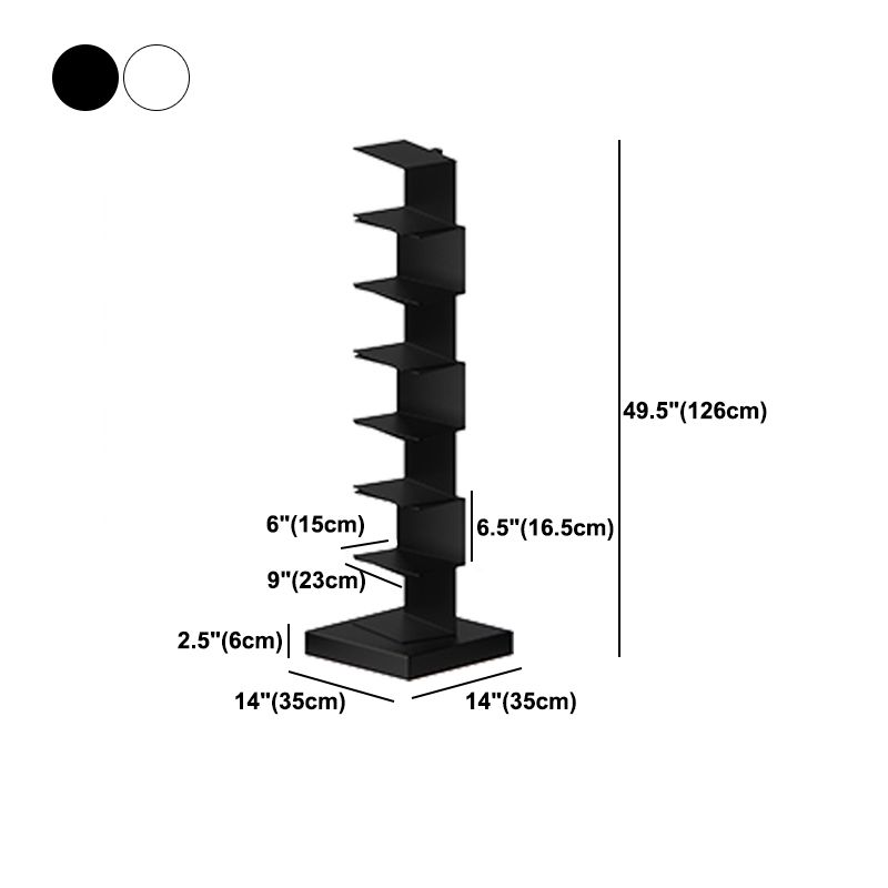 Metal Geometric Bookcase Modern Style Closed Back Book Shelf for Home Office