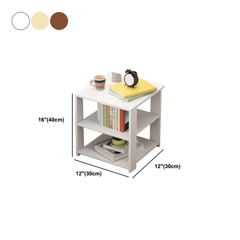 Imitation Wood Nightstand Open Storage Modern Shelf Included Night Table