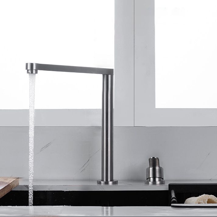 Modern Stainless Steel Kitchen Faucet with Single Handle Lead Free Faucet