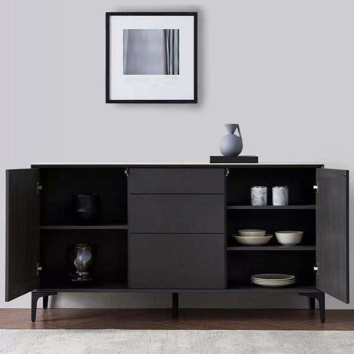 Stone Sideboard Modern Style Side Board with Cabinets and Drawers