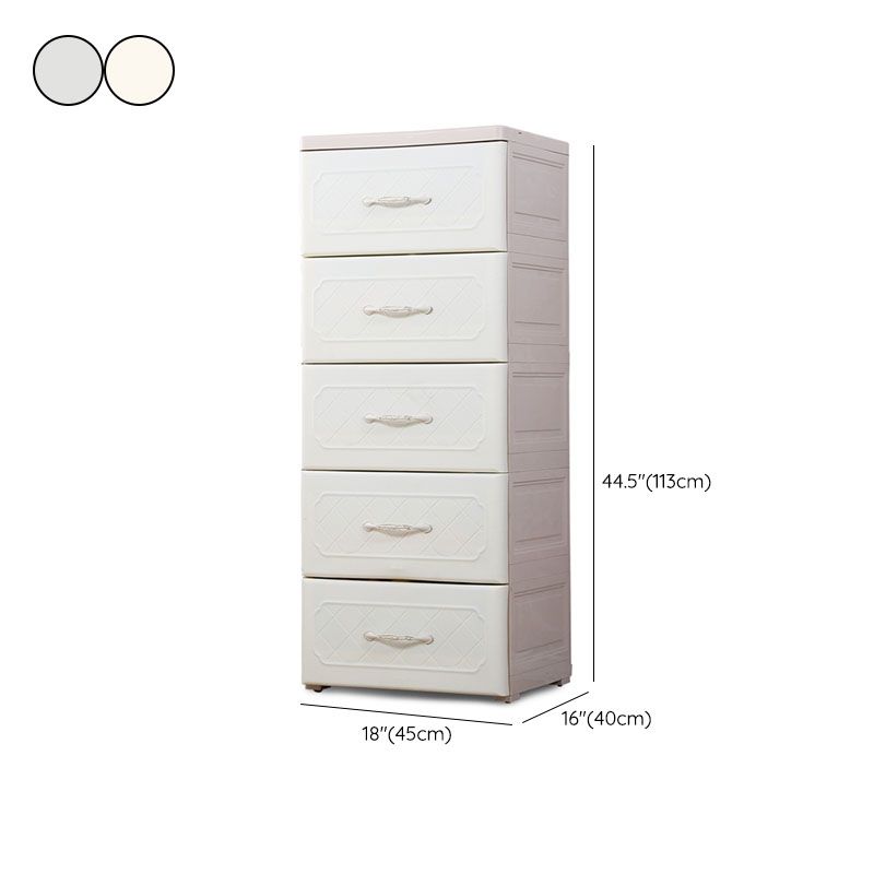 Plastic Kids Furniture Scandinavian Nursery Dresser with 5 Drawers