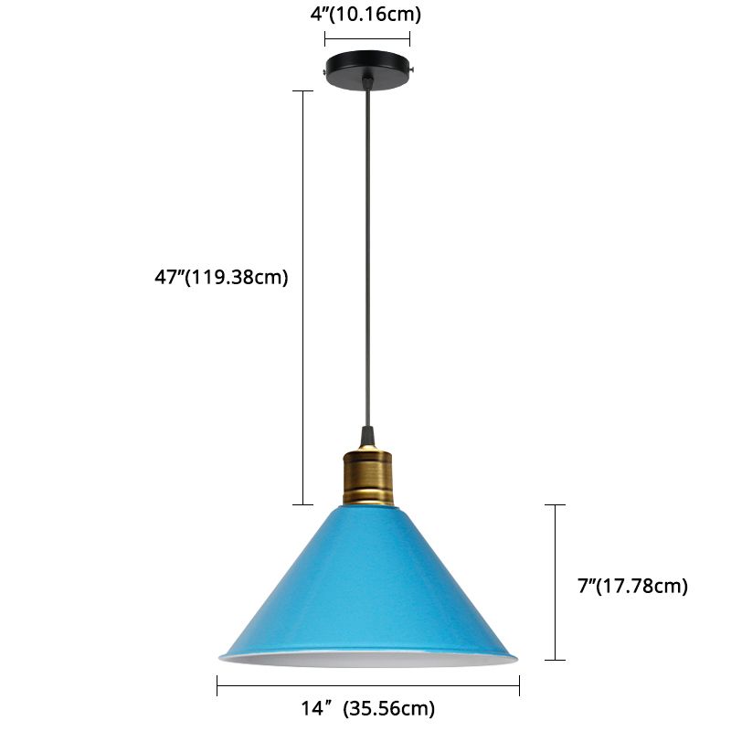 Metaal taps toelopend hangende licht Noordse moderne stijl 1 lichte restaurant plafond hanglamp