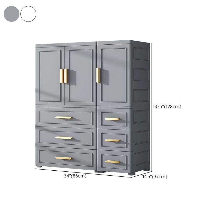 Modern Style Plastic Kids Closet Bedroom Armoire Cabinet with Door